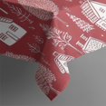 thumbnail image 4 of Red Christmas Village Pattern Rectangle Tablecloth 60"x102",Waterproof Polyester Rectangle Table Cloth, Wipeable Spillproof Polyester Tablecloth for Dining, Camping, Indoor and Outdoor, 4 of 6