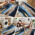 thumbnail image 5 of 3'x5' Area Rugs, Navy Blue Marble Indoor Outdoor Area Rug for Living Room Bedroom, Ink Painted Artwork Modern Washable Bathroom Rugs Kitchen Floor Carpet Mats Home Decor Aesthetic, 5 of 8