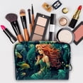 thumbnail image 3 of Mermaid Waterproof Lightweight PVC Cosmetic Bag Travel Bag with Zipper, Large Capacity Printed Design for Ladies and Girls, Small Pouch, Toiletry Bag Zipper, Tool Pouch Zipper, 3 of 6