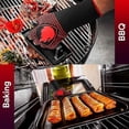 thumbnail image 4 of 1 par de guantes para barbacoa anticalor hasta 800 °C, guantes para horno antideslizantes y resistentes para chimenea, color rojo, 4 of 4