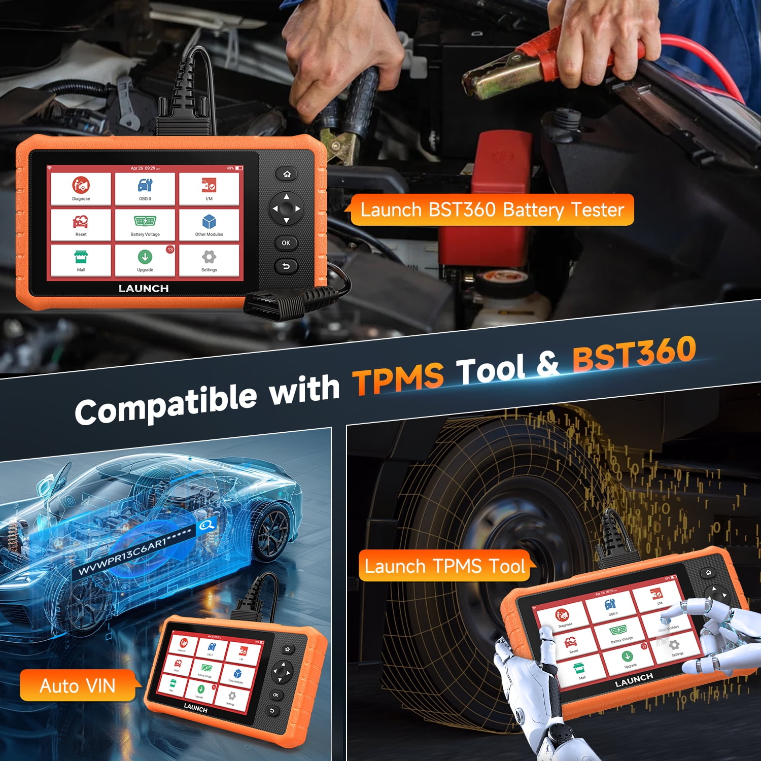 LAUNCH X431 CRP919C Lite Bidirectional Scan Tool with 32+ Reset, All System Diagnostic Scanner for All Cars, Active Test, FCA Autoauth 2-Year Free Update