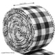 thumbnail image 4 of Accesorio de cinta con cable de lino navideño, tela de arpillera a cuadros, ambiente navideño, decoración a cuadros, envoltura artesanal para Kits de decoración para fiestas Blanco negro 5m Bearachild HA009056-03, 4 of 6