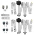 thumbnail image 1 of Gray & Grey Retractable Bench Seat Belt Kit with Bracketry for 1963-1966 Chevy Truck Standard 3 Point - 3 Belts, 1 of 1