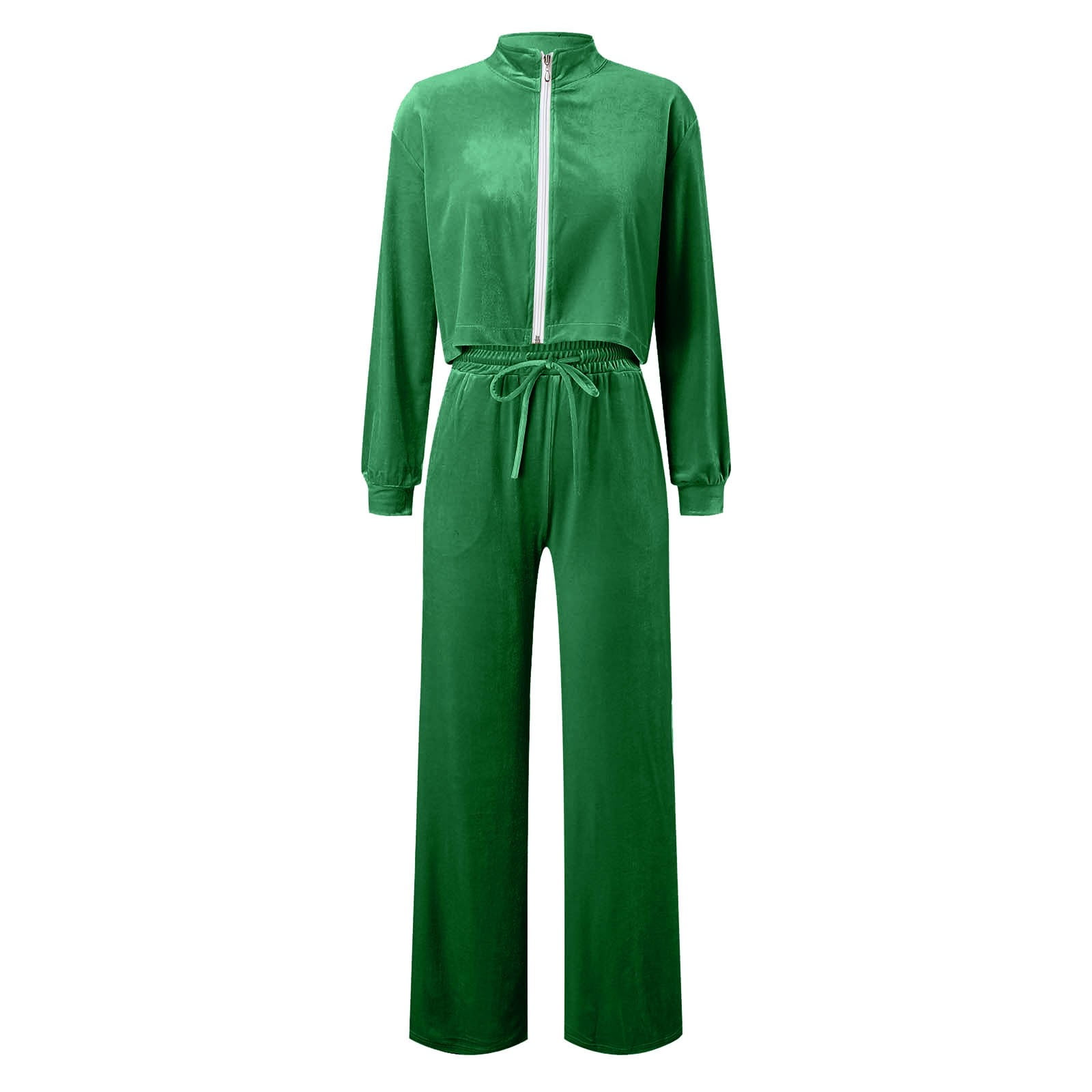 YUHAOTIN 80S Tracksuit Womens Velour Tracksuit Two Piece Outfits