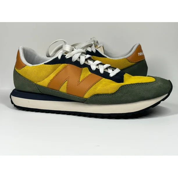 New Balance 237 Harvest Gold Madras Orange Sneakers Men's 9 D Comfort Trainers