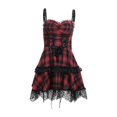 thumbnail image 3 of Mini vestido gótico Fernando Cuadros Estético Rojo Negro Mujer, 3 of 8