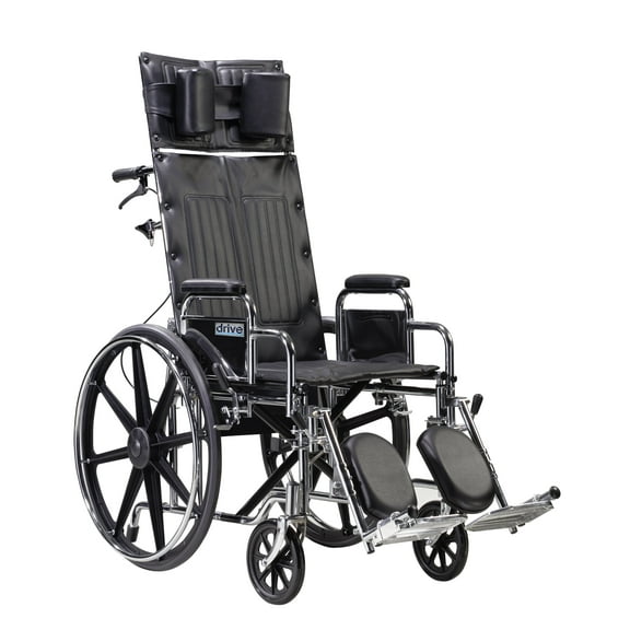 Drive Medical Sentra Reclining Wheelchair, Detachable Desk Arms, 22" Seat