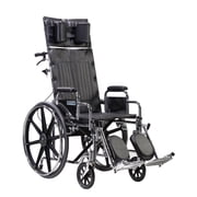 Drive Medical Sentra Reclining Wheelchair, Detachable Desk Arms, 22" Seat