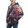 thumbnail image 2 of Kdxio Ocean Seahorse Pattern Kids Boys Girls Zip Up Hoodie 3D Printed Hooded Sweatshirt Hoody Coat with Pocket 7-12 Y-Small, 2 of 6