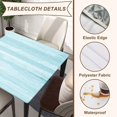 thumbnail image 4 of Wood Grain Square Table Cloth Fitted Tablecloth with Elastic Edge Light Blue Tablecloths Waterproof Cloths for Home Dining Garden Party Farmhouse Decor, Fit for 36"x36" Tables, Style-13, 4 of 4