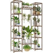 Bamworld Large Plant Stand Indoor Tall Plant Shelf Outdoor Corner Plant Holder for Multiple Plants Flower Stands for Living Room Balcony and Garden