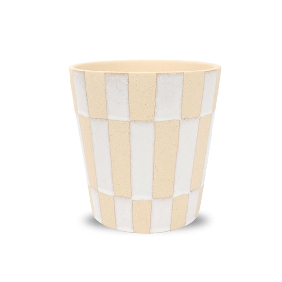7" Tan & White Checker Ceramic Pot by Ashland - Spring Floral for Crafting and Home Decor