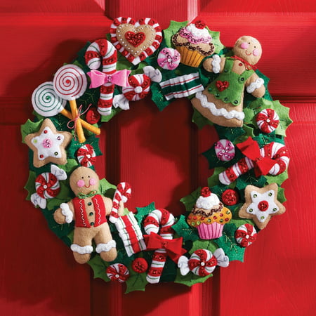 Bucilla Felt Wreath Kit, Cookies and Candy