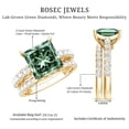 thumbnail image 6 of Rosec Jewels IGI Certified Lab Grown Green Diamond 4 Carat Engagement Ring with Band (VS1 Quality) - Princess Cut Wedding Ring Set, 14K Yellow Gold, US 5.50, 6 of 9
