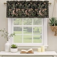 thumbnail image 2 of Black Spring Floral Curtain Valances for Windows, Kitchen Valance Window Treatments Panel 2 Pack, Elegant Pastoral Flowers Birds Retro Art Rod Pocket Short Curtains for Bathroom Bedroom 42 x 18 Inch, 2 of 8