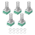 thumbnail image 4 of Uxcell 10K Ohm Variable Resistors Single Rotary Carbon Film Taper Potentiometer, 5pack, 4 of 5