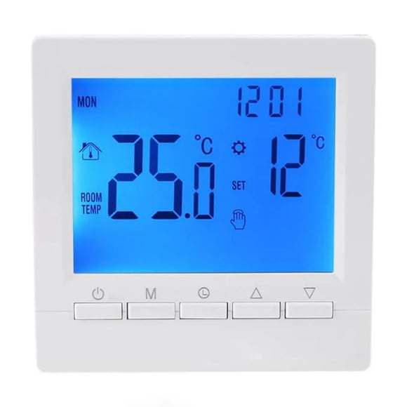 Smart Thermostat Digital Weekly Programmable Gas Boiler Temperature Controller For Room Wall Mounted Built In Battery ,Save Energy