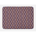 thumbnail image 1 of Geometric Bath Mat, Print of Retro Square Motifs 70's Warm Colors Geometrical Illustration, Plush Bathroom Decor Mat with Non Slip Backing, 29.5" X 17.5", Quartz and Orange, by Ambesonne, 1 of 2