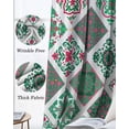 thumbnail image 3 of Vintage Boho Blackout Curtains for Bedroom Living Room Darkening Curtains 84 Inch Length 2 Panels Set Middle Century Bohemia Style Green Window Curtain Window Treatment Grommet Drapes 42"x84", 3 of 9