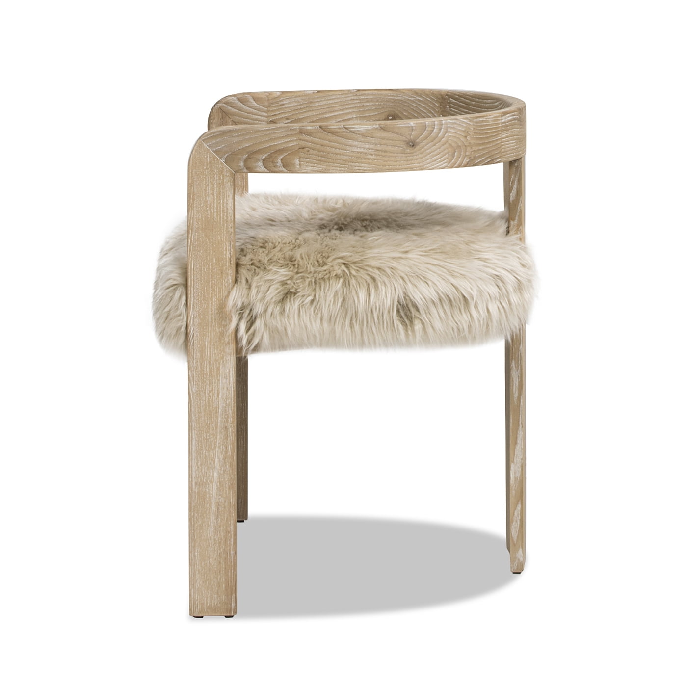Millwick 21" Low Back Genuine Sheepskin Fur Dining Chair - Natural Blonde Fur