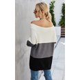 thumbnail image 3 of Pulls Femmes Robe Oversize Manches Longues Sexy hors Épaule Couleur Bloc Pull Pull Tops, 3 of 7