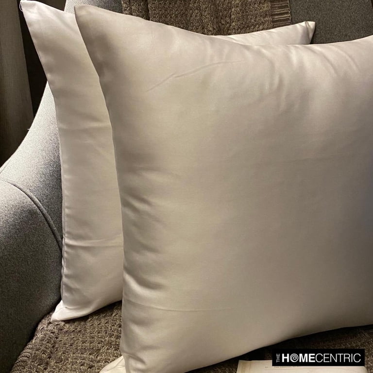 The HomeCentric Decorative Pillow Covers Off White Pack of 2, 26"x26"  (65x65 cm) Satin Solid Cushion Covers For Sofa, Solid Modern Style Off  White