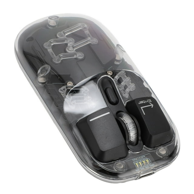 Gaming Mouse Dual Mode, Transparent RGB Lighting Mouse with 2.4G BT5.0, 3 Speed Sensor, 3000FPS, 400mAh for Home Office