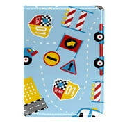 OWNTA Cartoon Fire Truck Taxi Cars Pattern PU Leather Passport Wallet - 4.5x6.5 inches - Passport Cover, Book & Holder
