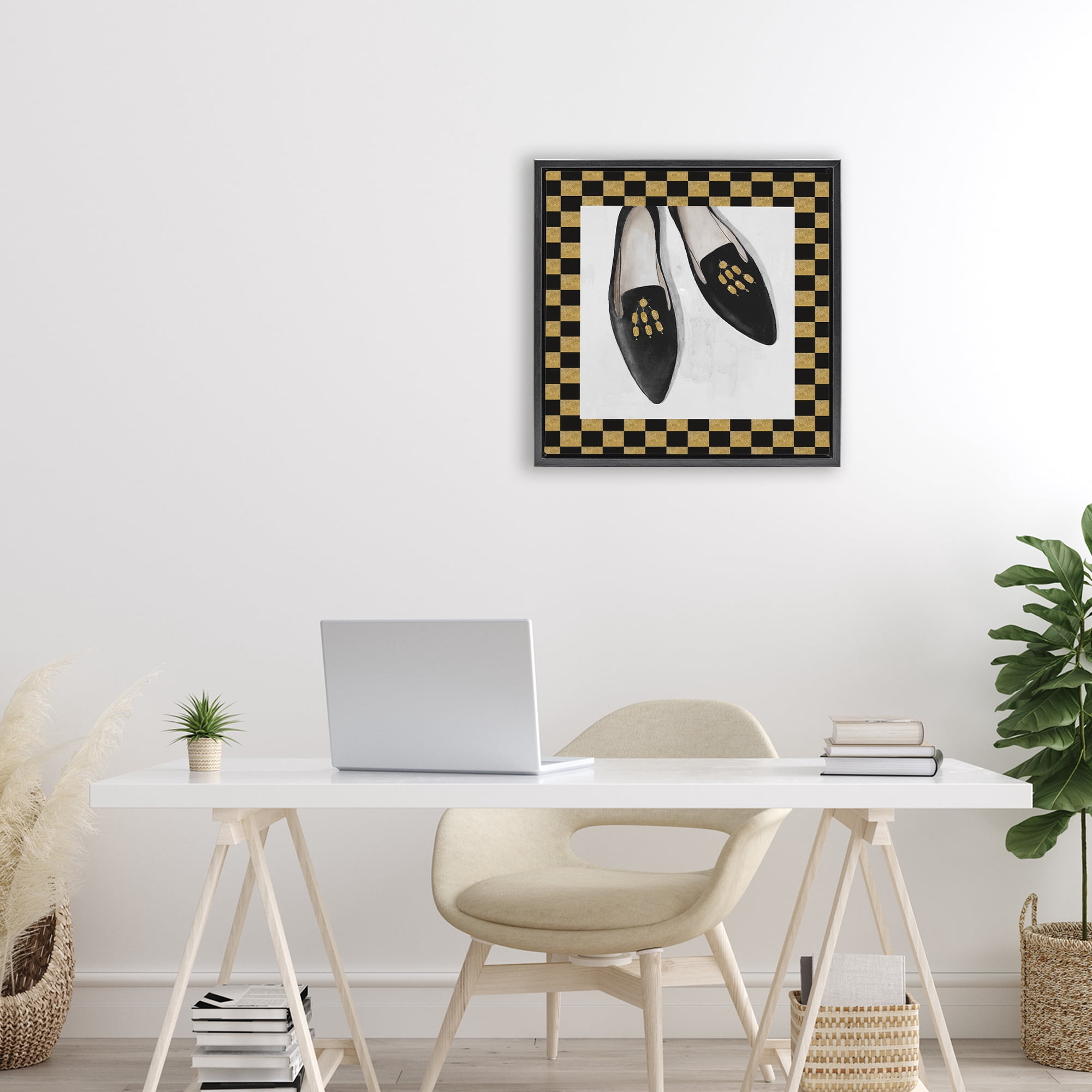 Stupell Industries Luxe Black Flats Black Framed Floater Canvas Wall Art, design by Lorenzo Collective