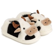 Spencer Women's Fuzzy Slippers Cute Animal Cow Plush Slippers Household Indoor Outdoor Slide Slippers Warm House Shoes