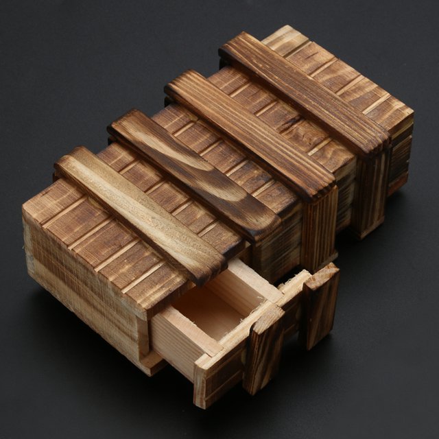 Caja de compartimento secreto de madera portátil con 3 cajones cajas de rompecabezas vintage de dedos flexibles para fiestas para niños regalos para adultos