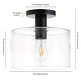thumbnail image 5 of Evelyn&Zoe 10" Matte Black Metal/Glass Semi Flush Mount, 5 of 6