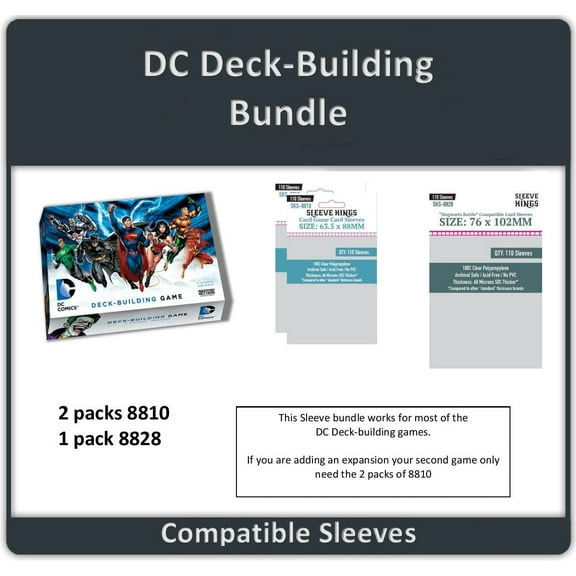 "DC Deckbuilding Games" Compatible Sleeve Bundle (8810 X 2   8828 X 1) -Each 200 card set