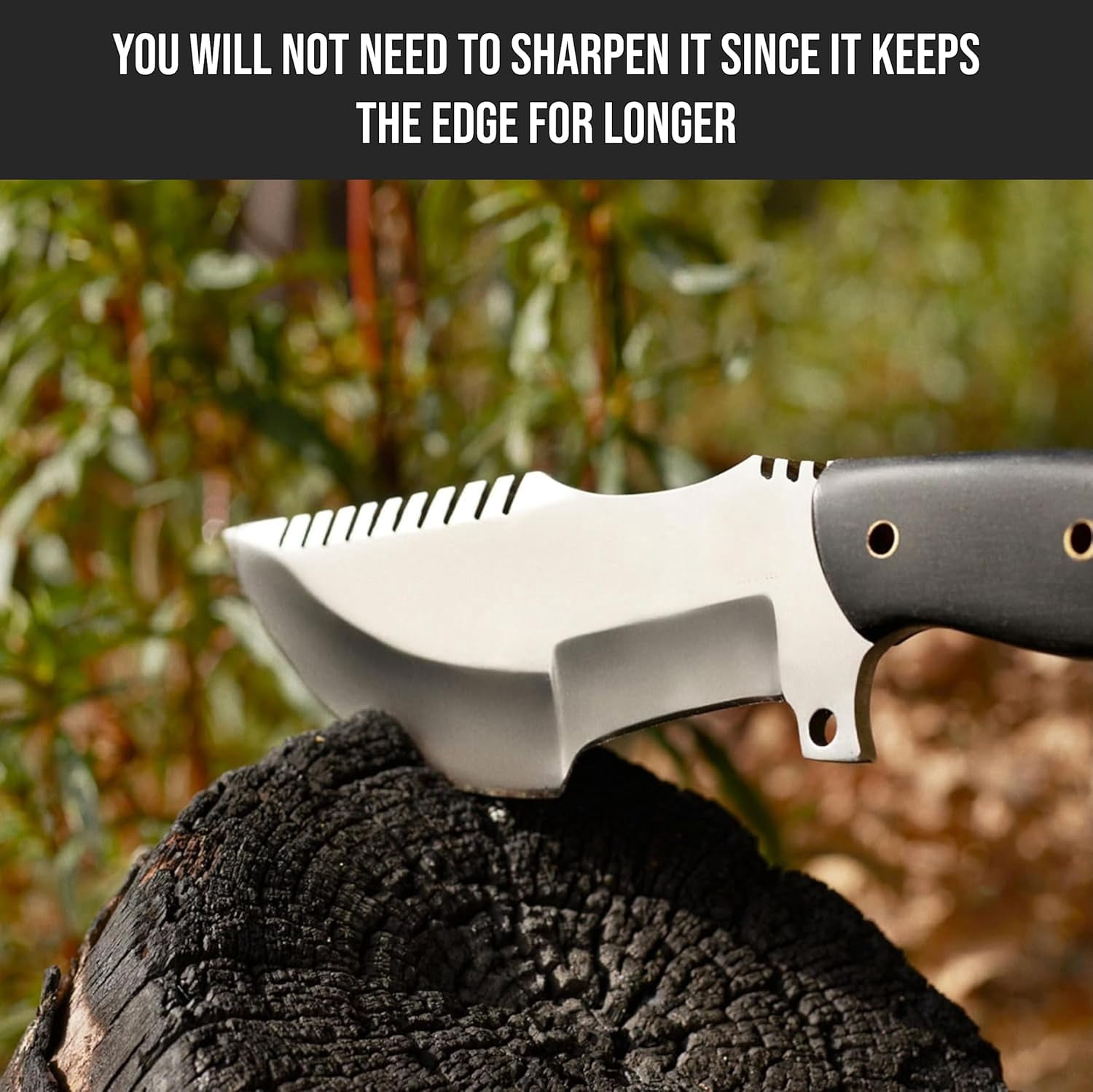 Handmade D2 Steel Tracker Knife 12" - Full Tang Fixed Blade - Micarta Handle & Leather Sheath - Bushcraft Outdoor Camping & Survival Hunting Knife - Collector Hunter Gifts