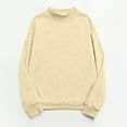 thumbnail image 2 of YDFCWXW Womens Oversized Sweatshirt Long Sleeve Solid Color Crew Neck Shirts Plus Size Pullover Fall Thermal Tops (Beige, XL), 2 of 8