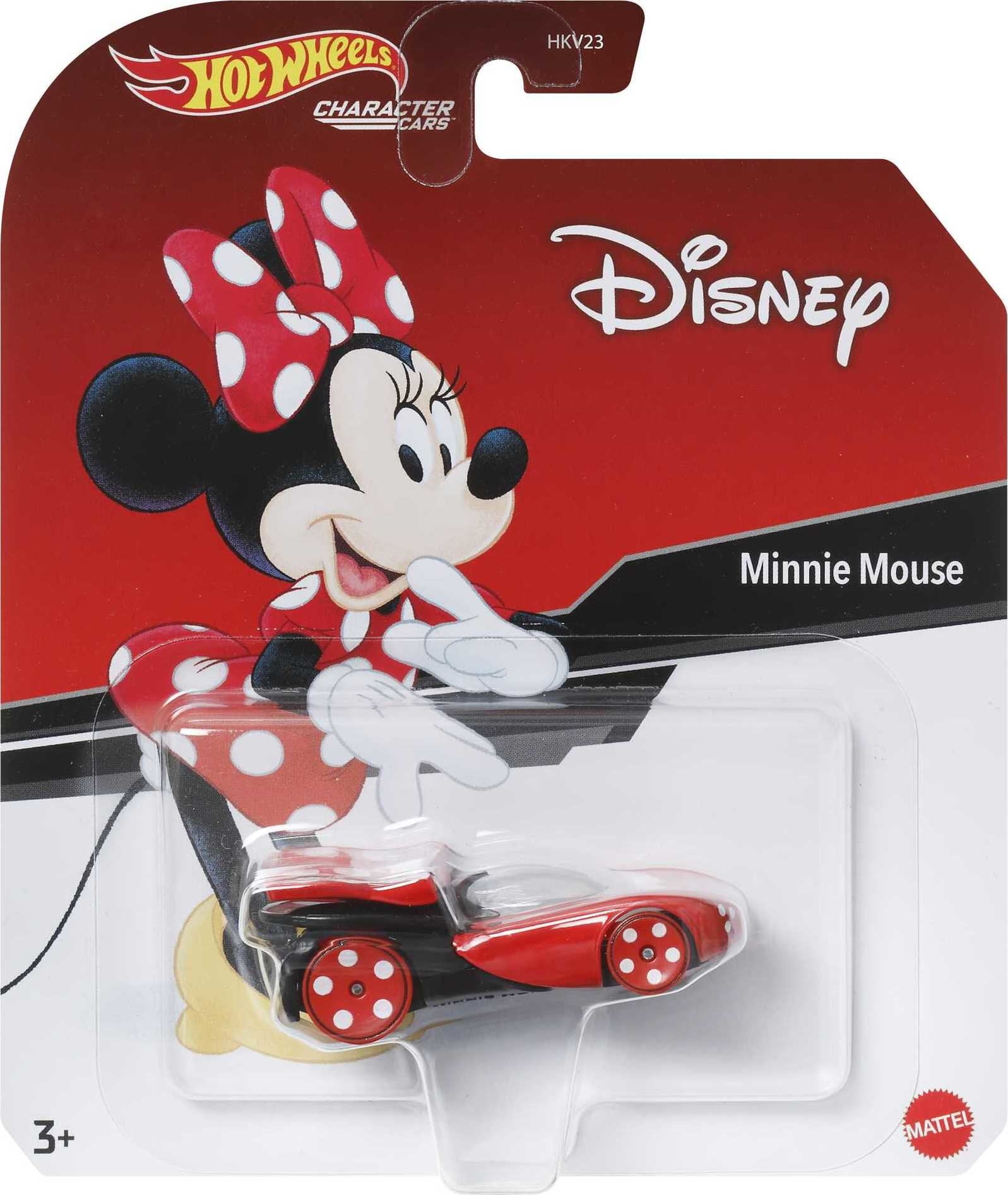 Hot Wheels Minnie Mouse Character Car, 1:64 Scale Disney Toy