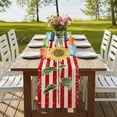 thumbnail image 4 of American Flag Table Runner, Sunflower Vintage USA Flag Washable Cotton Linen Table Runners 108 Inches Long, Dresser Scarf Runner for Dining/Living Room/Kitchen/Square Tables 13''x108'', 4 of 9