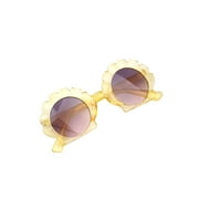 Kmbangi Kid's Round Shell Shape Sunglasses Girls Boys Cute Beach Glasses