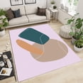 thumbnail image 1 of White Lines Large Area Rugs, Geometric Pattern Runner Rugs, Non-Slip Floor Throw Mat, Rectangle Carpet for Living Room, Bedroom, Hallway Front Entrance, Kitchen, Dining, 5' x 8', 1 of 7