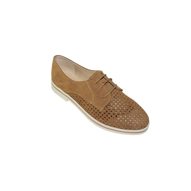 ZAPATO CASUAL VESTIR LEON MUJER DAMA CAMEL CAFE GAMUZA 157 LEON 157p