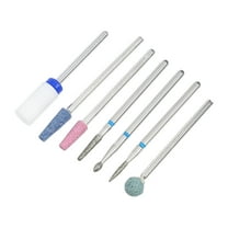7 Pcs Emery Nail Drill Bits Set for Acrylic Nails 3/32 Inch Nail Art Tools 40mm Length Colorful