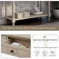 thumbnail image 4 of Console Table Traditional Sofa Table with 2 Drawers and Bottom Storage Shelf, 4 of 7
