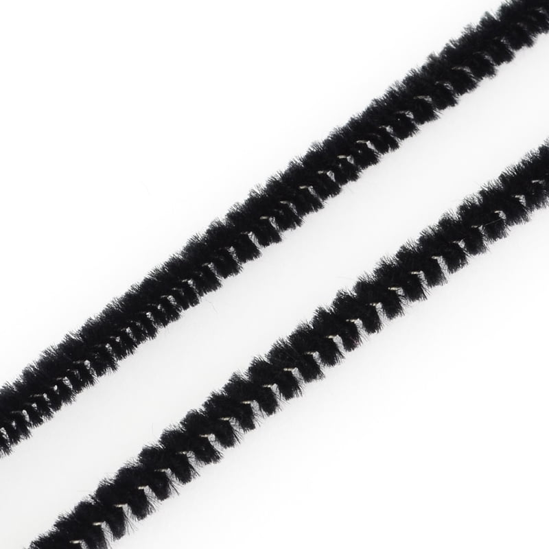 10Bundle 11.8 inch Pipe Cleaners DIY Chenille Stem Tinsel Garland Craft Wire Black 300x5mm