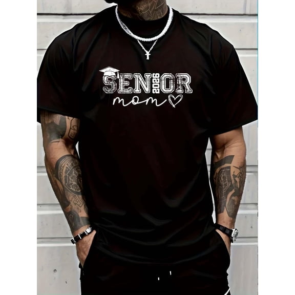 100% Cotton Senior Mom 2026 Proud Mom Of A Class Of 2026 Graduate Mother T-Shirt Graphic T-shirts for men and women