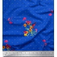 thumbnail image 1 of Soimoi Velvet Fabric Dot,Leaves & Periwinkle Floral Fabric Prints by Yard 58 Inch Wide, 1 of 3