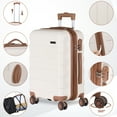 thumbnail image 3 of SuperDeal 22 Inch Spinner Carry On Luggage Hardside Suitcase Expandable Travel Bag with Wheels, White, 3 of 12