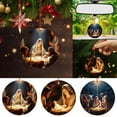 thumbnail image 1 of Handcrafted Wood Nativity Car Ornament - 3D Christmas Blessing Pendant for Tree & Auto Decor, 1 of 5