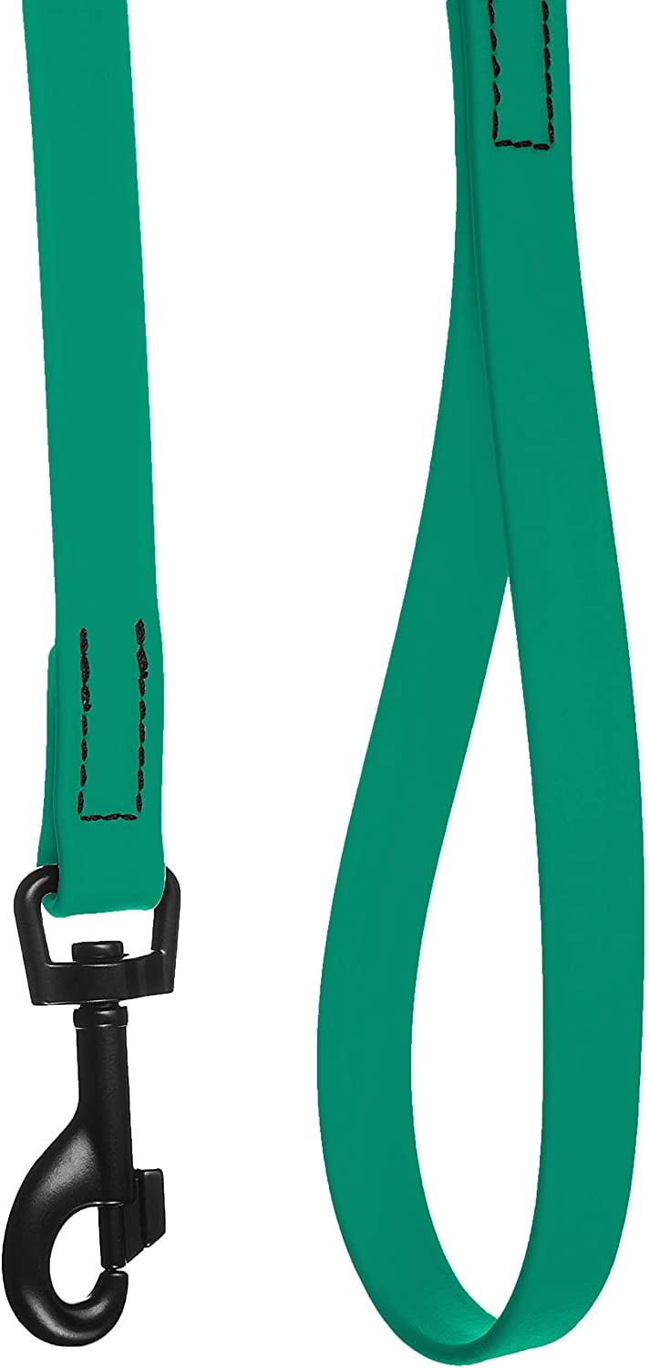 DogLine - Biothane Waterproof Dog Leash Strong Coated Nylon Webbing with Black Hardware Odor-Proof for Easy Care Clean High Performance for Small or Large Dogs(Teal: Width 3/4" | L: 72"(6ft))
