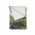 thumbnail image 2 of Lake Soft Flannel Fleece Blanket, Pastoral Spring Time Scenery in Provincial Countryside Lake Beach Shallow Water Theme, Cozy Plush for Indoor and Outdoor Use, 60" x 80", Blue Grey, by Ambesonne, 2 of 6