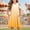 Yellow, variant on JUSLIO Girls Gradient Dress with Pockets Crew Neck Short Sleeve Casual Dresses Size 3 Y